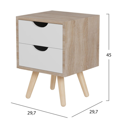 Komodinë anësore Dinkl 29,7×29,7×45 Hcm (HM2472.04), bardhë