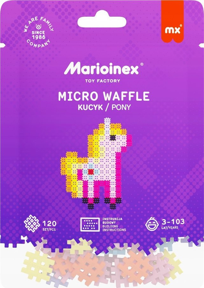 Set konstruktiv Micro Waffle Pony, 120 elemente, shumëngjyrëshe