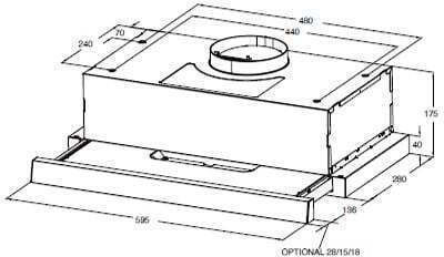 Aspirator rrëshqitës Heinner Sliding Cooker Hood, 60cm, 400 m³/h, i zi