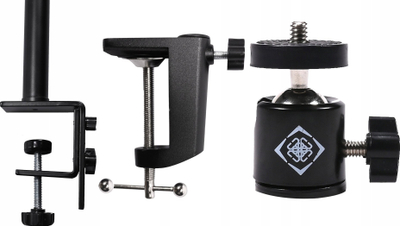 Set streaming Deltaco Microphone Webcam Ring Light, me mbajtëse tavoline, i zi