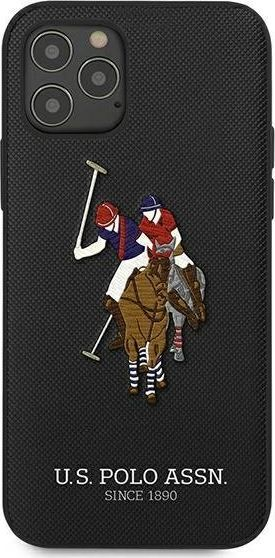 Mbështjellëse US Polo USHCP12LPUGFLBK për iPhone 12 Pro Max Polo Embroidery Collection, e zezë