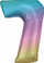 Ballon folie ALBI Slo numri 7, 86 cm, pastel Rainbow