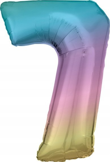 Ballon folie ALBI Slo numri 7, 86 cm, pastel Rainbow