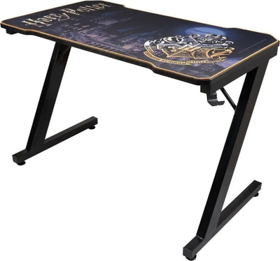 Tavolinë gaming Harry Potter zyrtare, për 2 monitorë, me mbajtëse kufjesh, e zezë