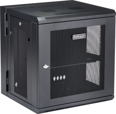 Kabinet rrjeti StarTech 4 Post 12U, për mur, me raft 1U, ngjyrë e zezë