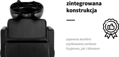 Фризерска столица Modena Nero, професионална, црна