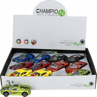 Lodër makinë sportive Dromader Sports Car 1324447, metal, me sistem “tërhiq e lësho”, shumëngjyrëshe
