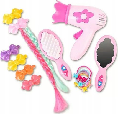 Set stilimi flokësh Mattel Natalia, kokë kukulle me aksesorë, flokë biondë