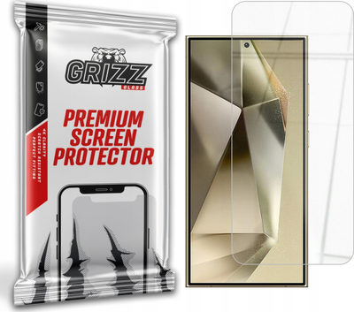 Mbrojtës ekrani GrizzGlass HybridGlass për Samsung Galaxy S24 Ultra, hibrid xhami dhe filmi, transparnet