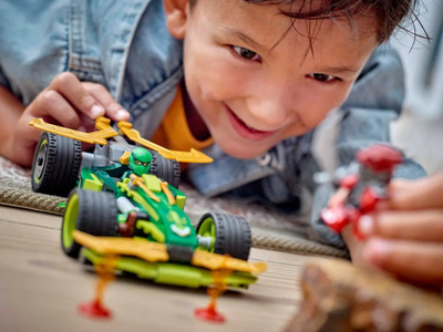 Lodër LEGO NINJAGO Lloyd Pull Back Race Car 71828, makinë garuese me tërheqje mbrapa, shumëngjyrëshe