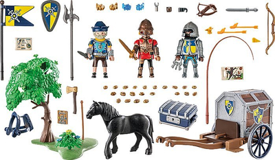 Lodër set Playmobil Novelmore Convoy, 97 pjesë, kalorës dhe karrocë, shumëngjyrëshe