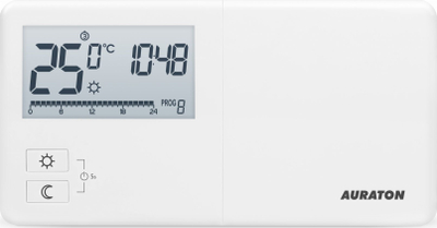 Termostat i përmur Auraton Tucana, programim javor, ekran LCD, i bardhë