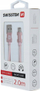 Kabllo USB Swissten Textile, USB me Micro USB, 2m, 3A, e zezë