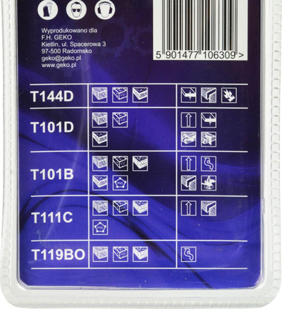 Сечила за вертикална пила Geko, сет 10 парчиња, HCS, за дрво