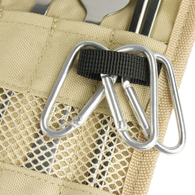Set takëmesh kampingu Offlander OFF_CACC_27, çelik inox, me kuti tekstili, jeshil
