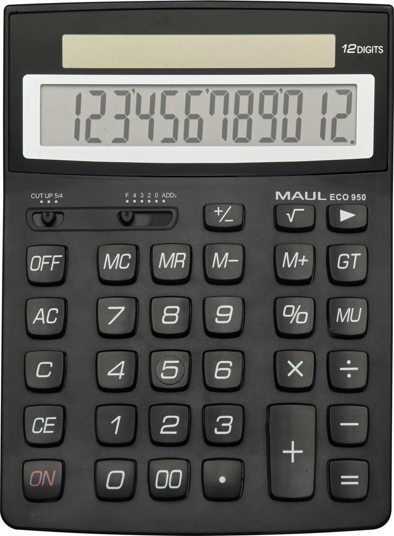 Kalkulator tavoline Maul ECO 950, 12 shifra, energji diellore, i zi
