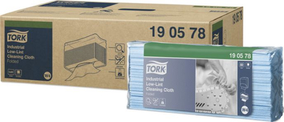Peceta industriale Tork W4 Low Lint 190578, për pastrim të imët, blu