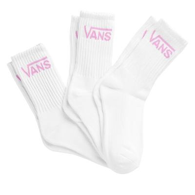 Set çorape VANS CLASSIC CREW WMNS, të bardhë/rozë, 3 palë, nr. 37-41