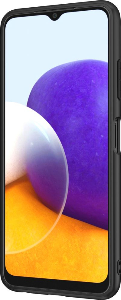 Maskë Nillkin Textured Case për Samsung Galaxy A22 4G, kornizë xheli, najlon mbrapa, e zezë