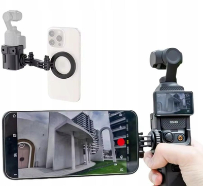 Mbajtëse magnetike MagSafe JJC EA-OP3MS për iPhone dhe DJI Osmo Pocket 3, plastike, e zezë