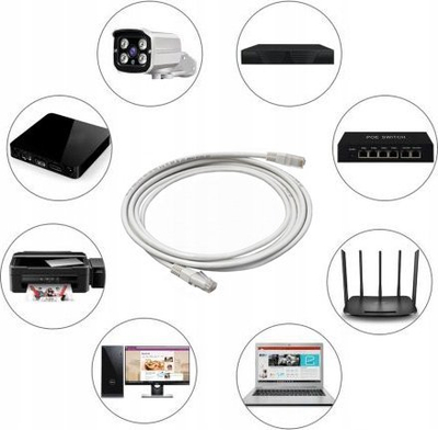 Мрежен кабел UTP Cat 6e, сет 2 парчиња, 2m, RJ45, бел