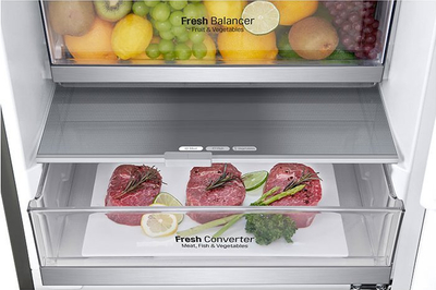 Frigorifer i kombinuar LG GBB72PZVCN1, 384L, inox, argjendtë