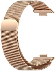 Rrip për orë smart 4wrist Milanese Loop for Huawei Fit 3, rozë/artë