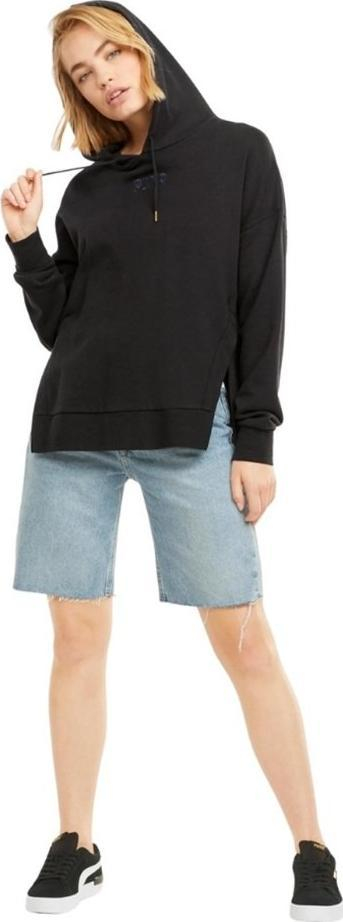Bluza me kapuç Puma Her Hoodie TR W 589519 01, për femra, pambuk, e zezë