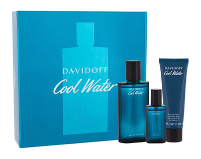 Set për trup Davidoff Cool Water Man, EDT 75 ml + Xhel dushi 50 ml + EDT 15 ml
