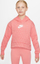 Bluzë me kapuç Nike Allover Print Fleece për goca, me mangë të gjata, rozë