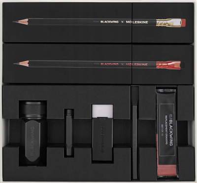 Set lapsash grafiti Blackwing x Moleskine, mprehëse dhe goma rezervë, i zi