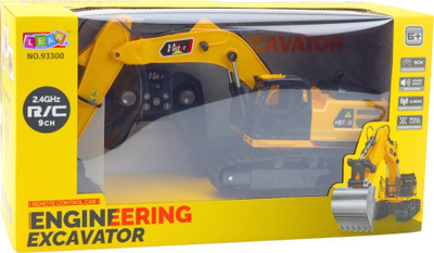 Lodër eskavator LeanToys RC, 9 kanale, 2.4GHz, i verdhë