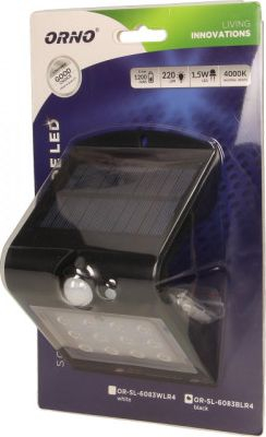Lampë kopshti me diell Orno OR SL 6083BLR4, LED, me sensor levizje, e zezë