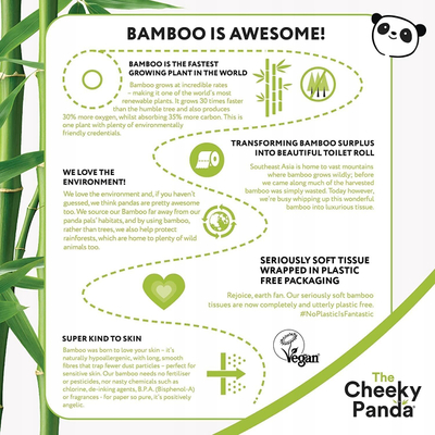 Letra kuzhine Cheeky Panda Bamboo Kitchen Rolls, 2-shtresore, pa plastikë, të bardha