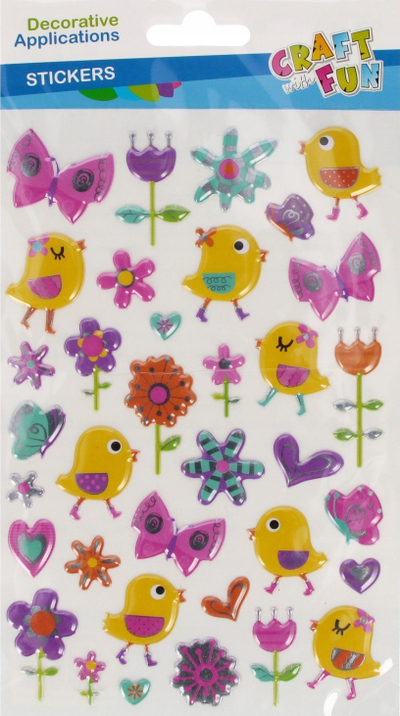 Stikera zbukuruse CRAFT WITH FUN Chicken Easter 55545, me pulë Pashke, shumëngjyrëshe
