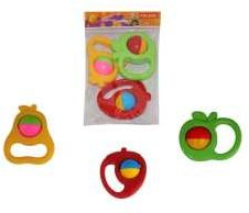 Lodër zile për bebe Fruit, set 3 copë, shumëngjyrëshe
