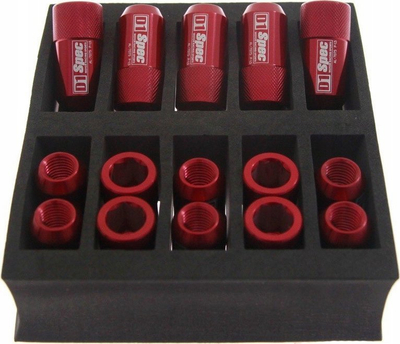 Bulona rrote D1Spec Racing Nut, M12x1.5, alumini i farkëtuar, e kuqe