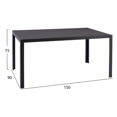 Set Tavolinë 150×90 cm + 6 karrige me jastëk,"HM11521.01", gri