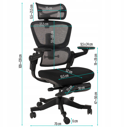 Karrige zyre rrotulluese Ertusolid Nario-500, ergonomike, e zezë