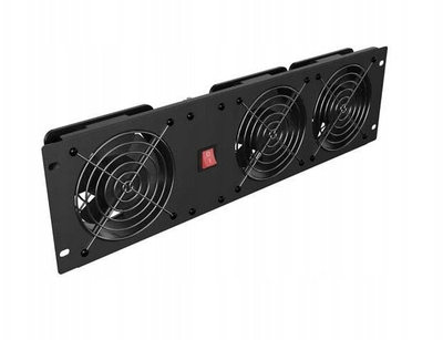 Panel ftohës vertikal Lanberg 19", 3U, 3 ventilatorë, i zi