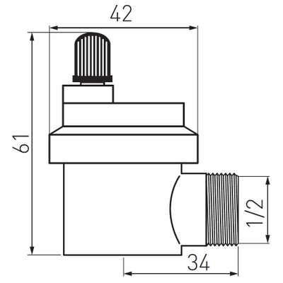 Valvul automatike ajri Ferron Side Air Vent 1/2"