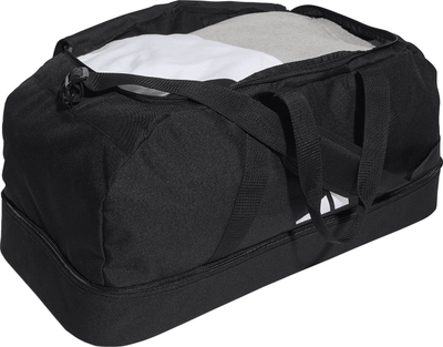 Çantë sportive Adidas TIRO Duffel Bag L HS9744, fund i papërshkueshëm nga uji, 100% poliester, e zezë