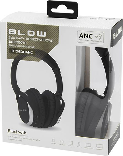 Kufje Bluetooth BLOW BTX600ANC, ANC, over ear, të zeza