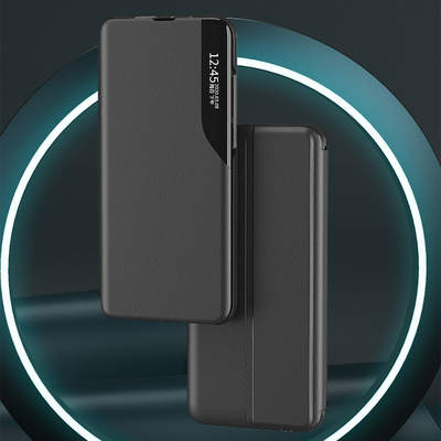 Këllf telefoni Hurtel Eco Leather View, Samsung Galaxy A54 5G, kapak libër, i zi