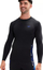 Bluzë rashguard për burra Speedo ECO Endurance+ Splice, me mëngë të gjata, UPF40+, e zezë me blu