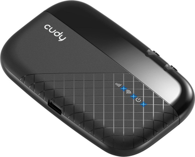 Modem portabël Cudy MF4, 4G LTE 150Mbps, Wi‑Fi për deri në 10 pajisje, i zi