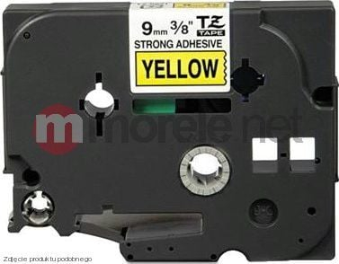 Лента за етикетирање Brother TZe S621, 9mm, 8m, жолта со црн печат