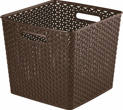 Пластична корпа Curver My Style Weave, 25L, ефект ратан, кафеава