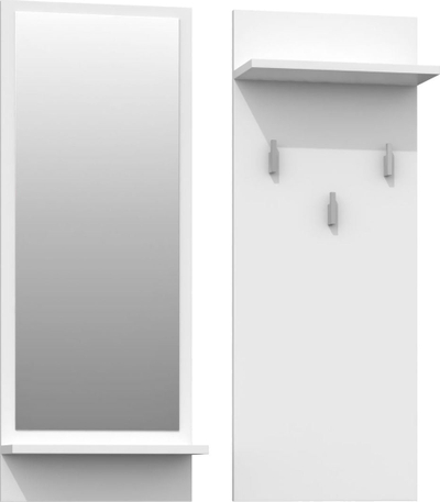 Panel varëse me pasqyrë Riva, 70x16x90 cm, i bardhë