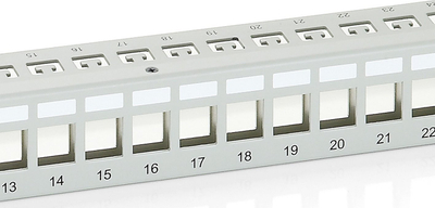 Patch panel Equip Keystone, 24 porte, Cat.6 Shielded, gri e çelët